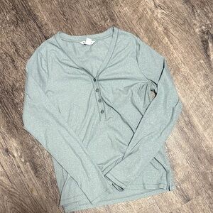 Athleta Women's Light Green Button-Up Top